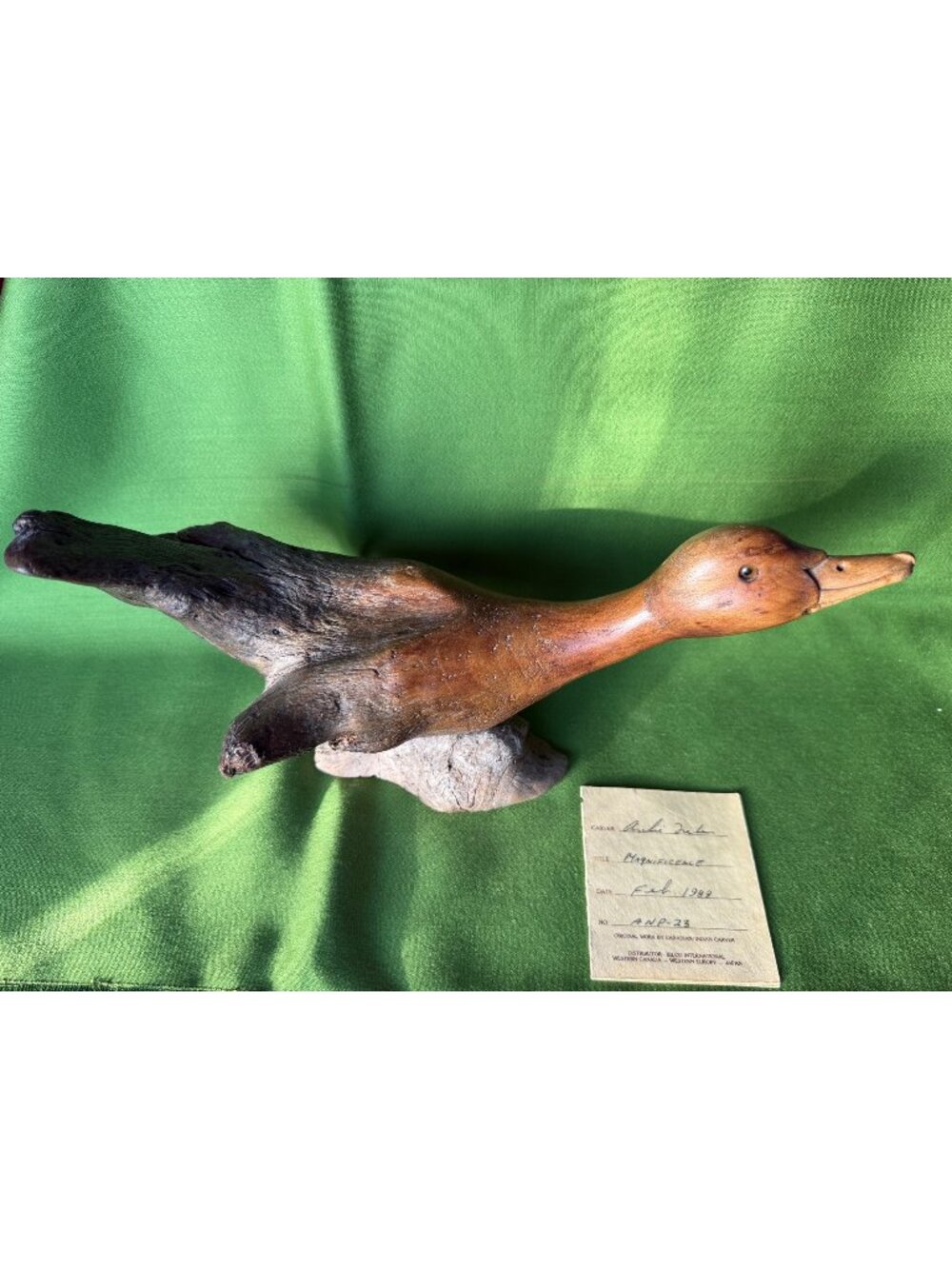 Original Archie NABESS Cree Metis Indian Driftwood Carving MAGNIFICENCE 1989 ANP